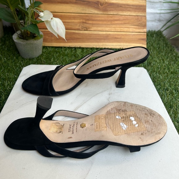 STUART WEITZMAN black suede leather sandals size 9 - Picture 14 of 15